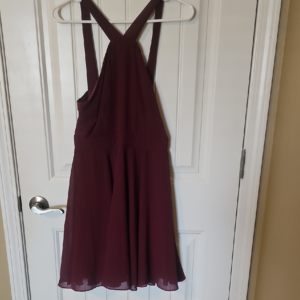 Lulu's Deep Burgundy Mini Dress
